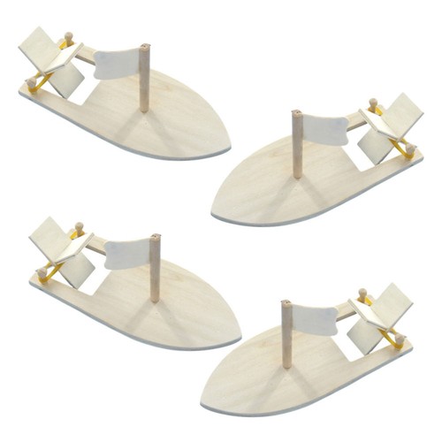 4 Set Segelboot Aus Holz Selber Bauen officiel Leeres Holzbootmaterial Kind