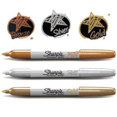 SILVER UK FREE P/&P GIFT XMAS METALLIC PERMANENT MARKER PEN METALLIC GOLD