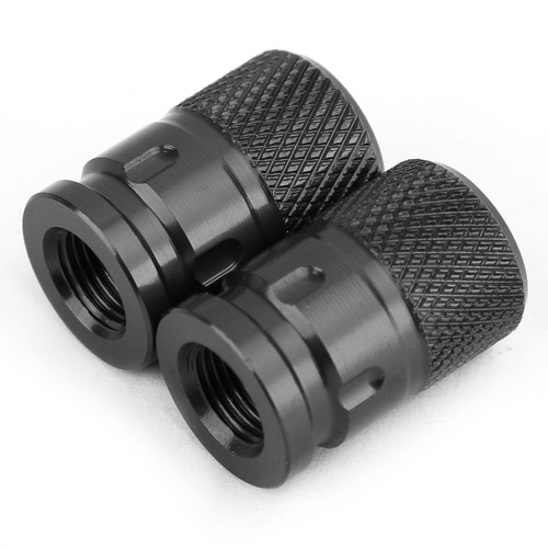 Pair CNC Black Anti-Thief Tire Valve Stem Caps For Car Truck Bike Motorcycle T7 - Picture 6 of 12