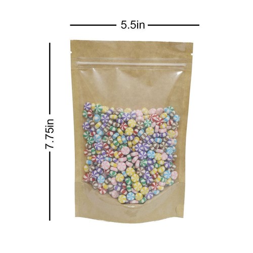 Many Sizes for Clear Front Kraft Paper Back Mylar Stand Up Zip Seal Bag M34 - Picture 11 of 13