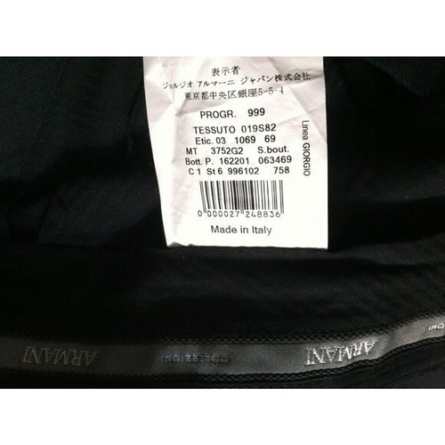 ARMANI COLLEZIONI MEN'S BLACK 100%WOOL DRESS PANTS MADE IN ITALY SIZE:38/30 - Picture 5 of 6