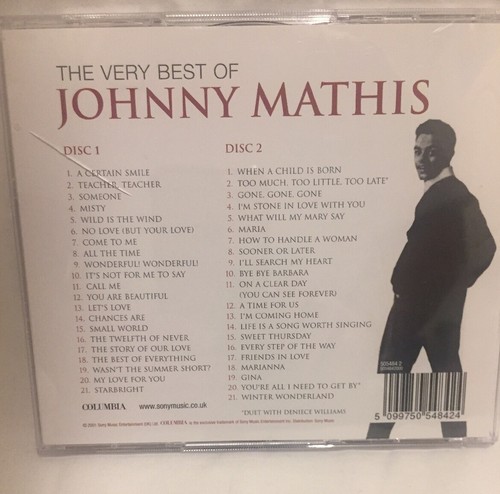 THE VERY BEST OF JOHNNY MATHIS 2 CD ALBUM 2001 - Picture 2 of 3