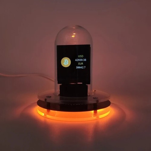 WorkSmart Supplies Bitcoin Price Tracker Tube Alarm Clock Colorful RGB WIFI GIF - Picture 2 of 6