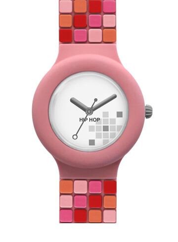 Orologio HIP HOP MOSAIC Silicone Colorato Bianco Blu Viola Rosa Sabbia Unisex - Foto 12 di 27