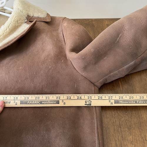 VTG Shearling Suede Sheepskin Jacket Sz 44 Norm Thompson Bomber Rancher USA - Picture 10 of 10