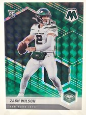 Zach Wilson 2021 Panini Mosaic Green Mosaic Prizm Rookie #302 NY Jets RC