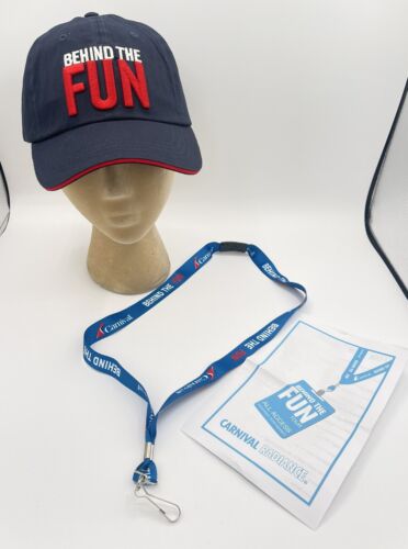 NEW Carnival Cruise Lines Behind the Fun Tour Honorary Team Member Hat + Lanyard