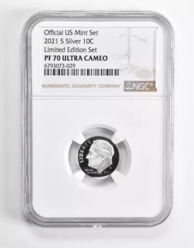 PF70 UCam 2021-S Silver Roosevelt Dime NGC Limited Edition