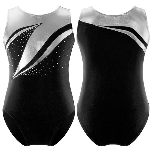 Gymnastikanzug Mädchen Ärmellos Turnanzug Tanz Body Gymnastik Trikot mit Strass - Bild 31 von 44