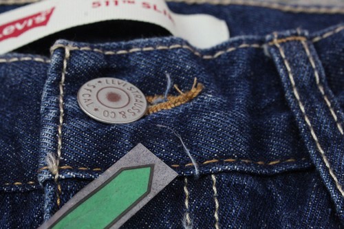 $12 Levis Boys Jean Shorts Size 14 Reg W 27 511 Slim Dark Blue Denim Short - Picture 4 of 18