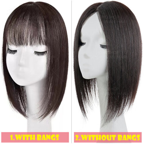 CLearance 100% Remy Human Hair Topper Silk Mono Toupee Clip In Hairpiece #Blonde - Picture 13 of 44