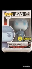 Funko POP! Star Wars Holographic Luke Skywalker GITD #615 EE Ex w/ Protector