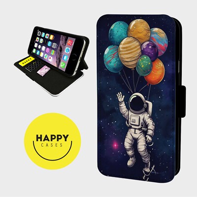 ASTRONAUT SCHWEBENDE BALLONS - Kunstleder Klapp Handy Hülle Cover - iPhone/Samsung