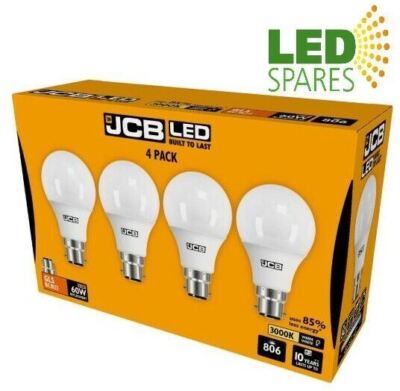 8,2W LED S15143 JCB 806LM OPAL BC (B22) warmweiß - 4er Pack
