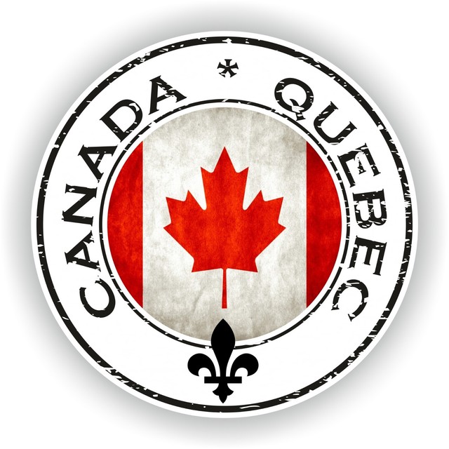 seal sticker of canada quebec stamp bumper roundel laptop