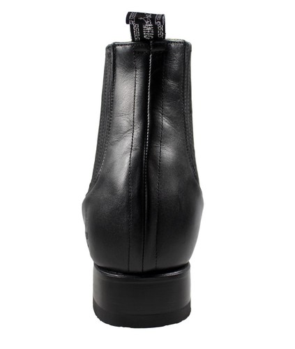 Men's Charro Cowboy Ankle Boots Deer Leather El Canelo Botin Charro Color Black - Picture 4 of 6