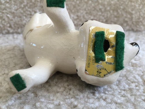 CHIC POTTERY WELLSVILLE OHIO BULLDOG GOLD TRIM BIG EYELASHES FREE SHIPPING - Picture 7 of 7