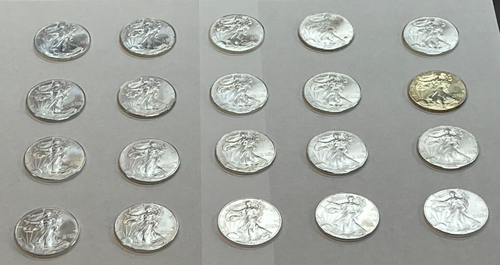 1996 Tube / Roll of 20 American Silver Eagles 1 oz Coins - US Mint, Scratchy etc - Picture 2 of 9