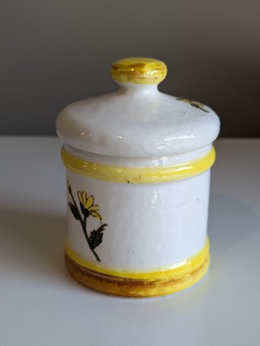 Vintage 1976 Sears & Roebuck Retro Japan Yellow Daisy Lidded Canister Ceramic - Picture 3 of 11