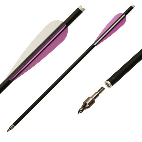 12X 16" Carbon Arrow Bolts Archery Arrows Bolts Half Moon Nock Hunting 4'' Vanes - Picture 32 of 41