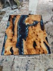 Epoxy Table Top with Acacia Wood, Dining Table, Live Edge Wooden Table Decor