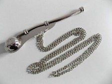 Lot of 10 PCs Brass Chrome Finish Bosun's Whistle Boatswains Pipe W/ Neck Chain