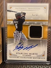 STARLING MARTE 2017 NATIONAL TREASURES PIRATES DUAL AUTO JERSEY PATCH RELIC /99!