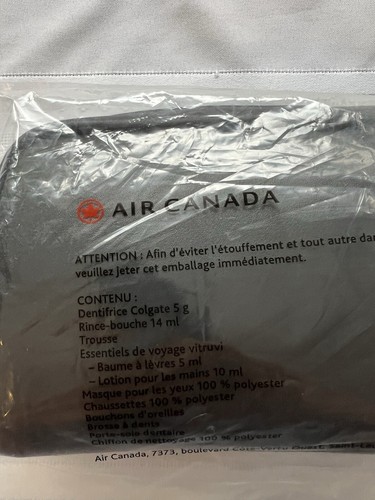 Kit de amenidades Air Canada Want Les Essentiels clase ejecutiva negro nuevo sellado - Imagen 5 de 5