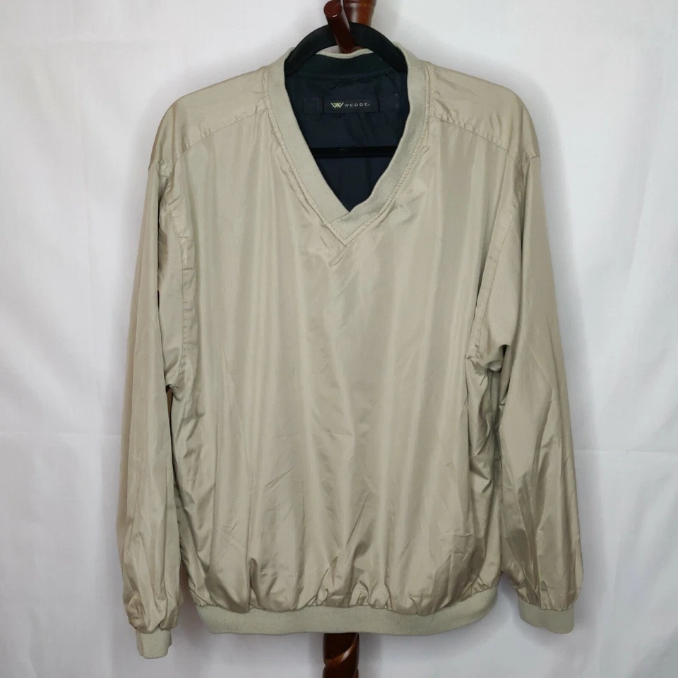 Wedge men's XL reversible pullover activewear jacket black or brown long sleeve - Imagem 2 de 4
