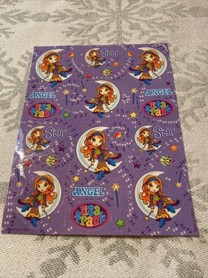 Lisa Frank Star Moon Girl Angel Sticker Sheet S100-A2001 Lisa Frank Star Moon Girl Angel Sticker Sheet S100-A2001