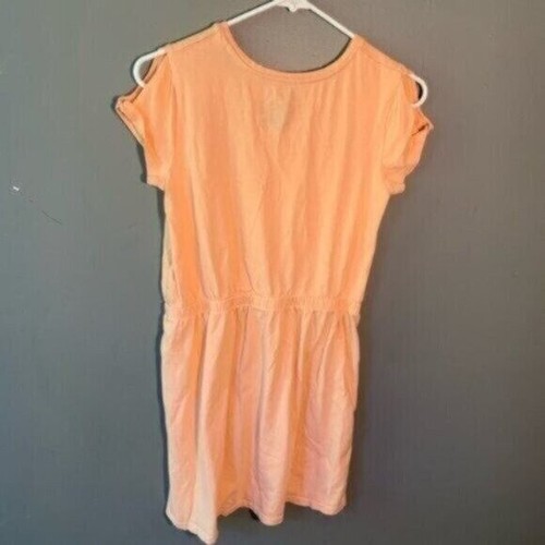 Calvin Klein Jeans Girls Sz XL(16) Short Sleeve Dress Peach Orange Cold Shoulder - Picture 8 of 8