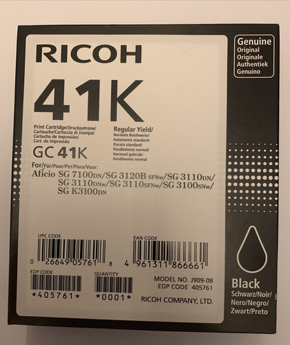 Original Ricoh GC 41K Black Regular Yield Ink Cartridge SG 7100DN 3120 3110 3100 - 第 3/3 張圖片