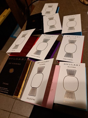 Bvlgari ALLEGRA Lot of 10 Sample Travel Vials Fiori d'Amore, Spettacolore, Riva,