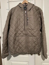 Mack Russo Drawstring Hooded Bomber Jacket XL 3 Pockets On Front 1 Inside