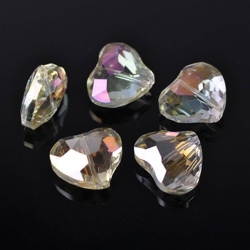 10pcs 19x16mm Heart Faceted Crystal Glass Loose Craft Beads lot for DIY Jewelry - Picture 8 of 13