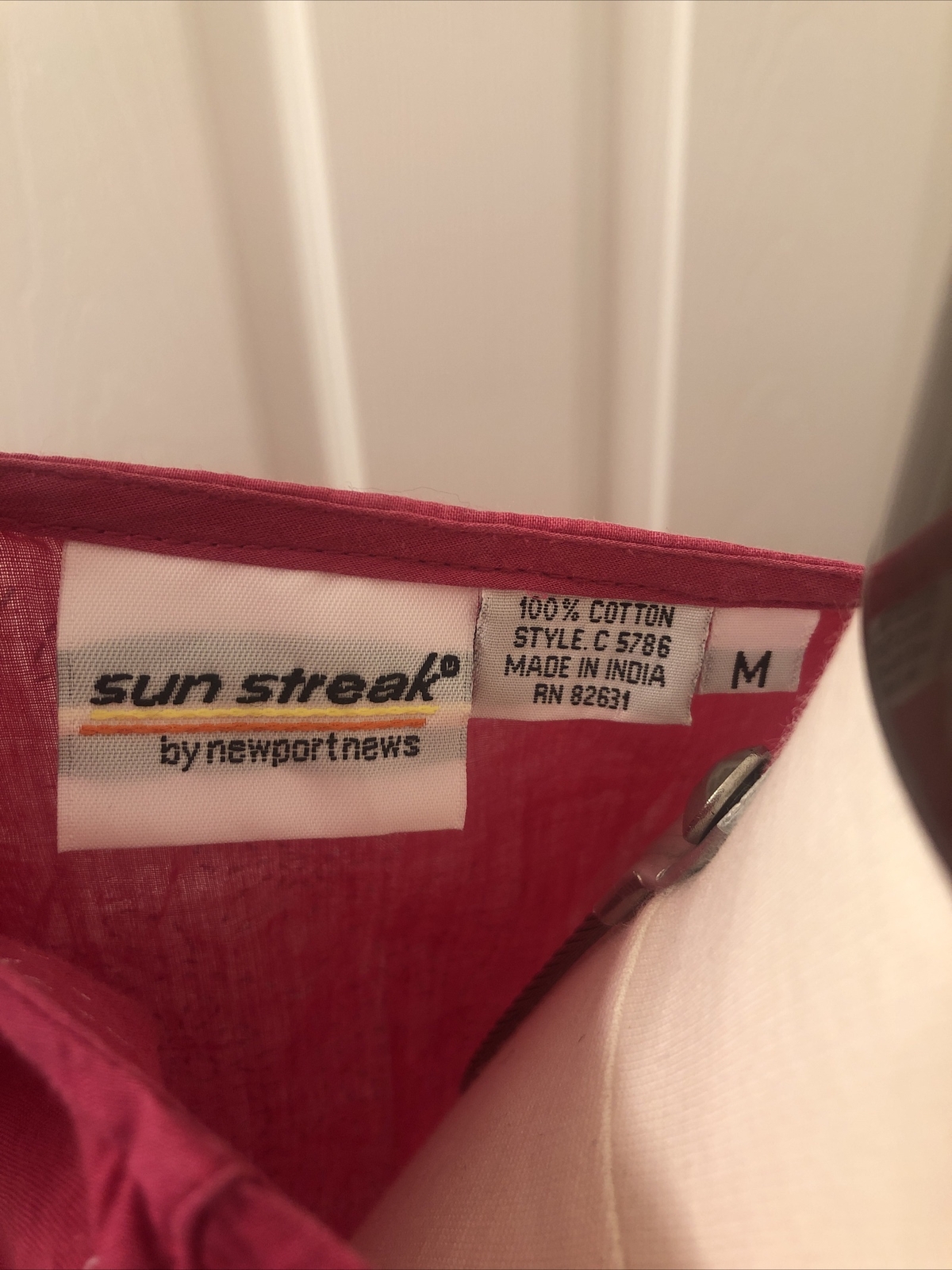 Dark Pink Flower Design Partial Button Blouse Sun… - image 12