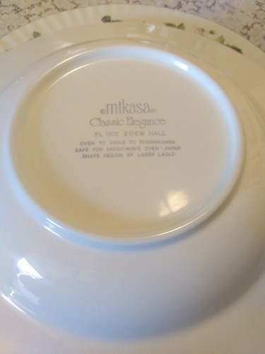 Set Of 4 Mikasa Classic Elegance EDEN HALL Large Rim Soup Bowls Fl002 9.25" Vtg. - Imagen 6 de 6