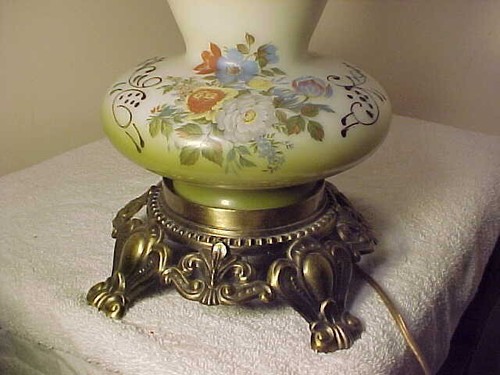 FABELHAFTE Vintage Hurricane GWTW Rüschen Stil elektrische Lampe NACHLASSFUND - Bild 2 von 8