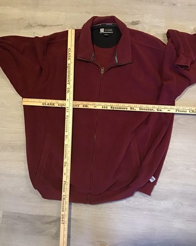 Jos. A. Bank Leadbetter Golf Jacket Maroon Fleece Full Zip Size Large - Picture 4 of 6