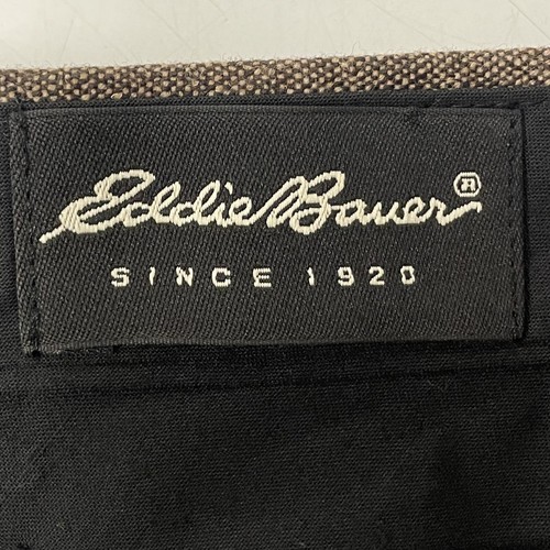 Vtg 90’s Eddie Bauer Men's Brown Dress Pants Flat Front Knit Trousers 44 TALL - Picture 9 of 9