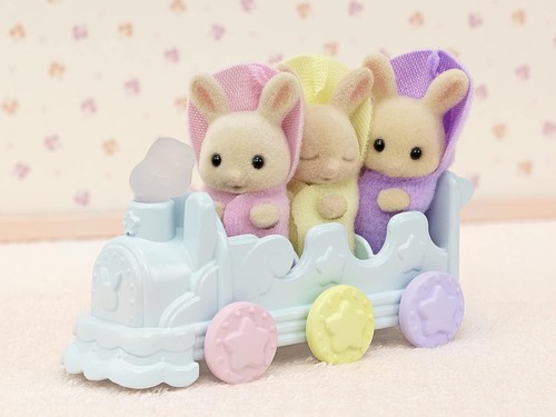 Calico Critters Sylvanian Families Doll Furniture Bath Set Milk Rabbit Triplets - Picture 6 of 6