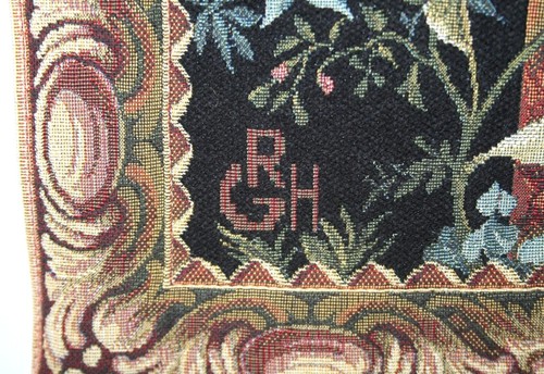 VTG Luka 25x40 Wall Tapestry Floral Urn & Birds Made in Germany with Brass Rings - Picture 5 of 7