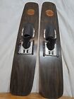 Vintage rare Taper-Flite Wooden Water Trick Ski Pair Short Slalom 40"