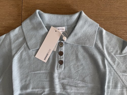 Minnie Rose Supima Cotton Cashmere Long Sleeve Polo Henley Size M BNWT - Picture 5 of 11