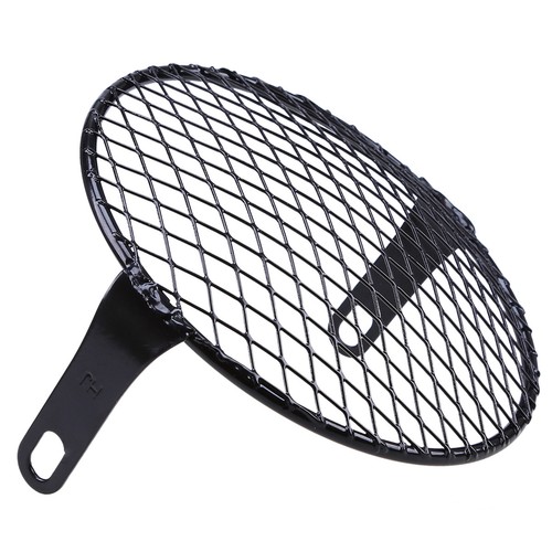 6.4" Black Metal Mesh Grill Guard Fit Motorcycle Headlight Light Cover Protector - Picture 9 of 11