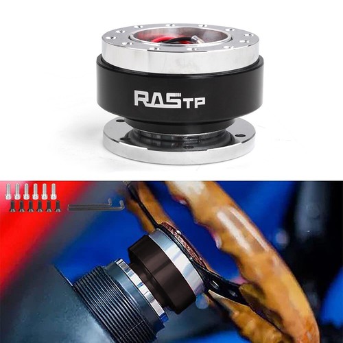 Black Universal Car Steering Wheel Quick Release HUB Adapter Snap Off Boss Kit - Picture 8 of 10
