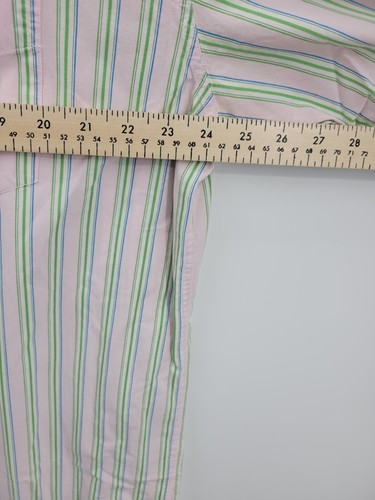 American Eagle Hemd Herren XL Grün Rosa Streifen Langarm Knopfleiste Preppy 90s - Bild 8 von 9