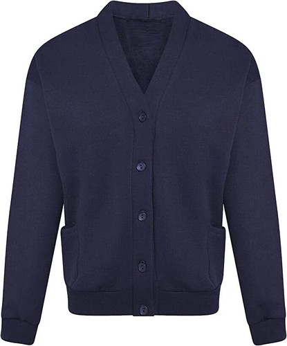 UNI SWEAT SHIRT CARDIGAN (ADULTS) VNECK LONG SLEEVE JUMPER WITH POCKETS 4 SIZE - Picture 10 of 15