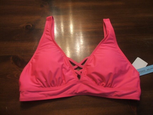 Antonio Melani Bikini Halter Top Swimsuit Pink Medium Soft Bra Cups NWT $62 New - Picture 2 of 12