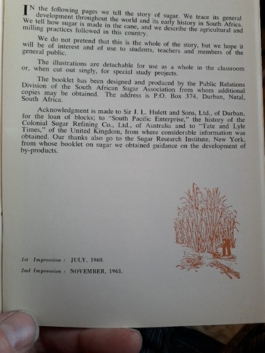 SUGAR. Issued By The South African Sugar Industry. BOOKLET. 1963 - Picture 2 of 4